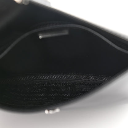 Prada Spazzolato Cleo Flap Shoulder Bag Black 4 of 9