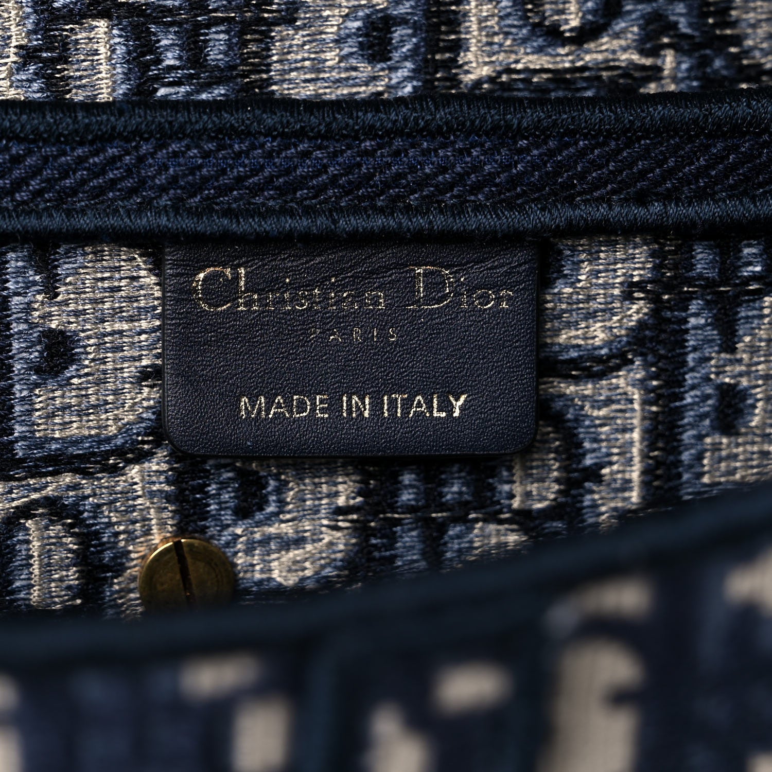 Christian Dior Oblique Embroidered Saddle Bag Blue 6 of 13