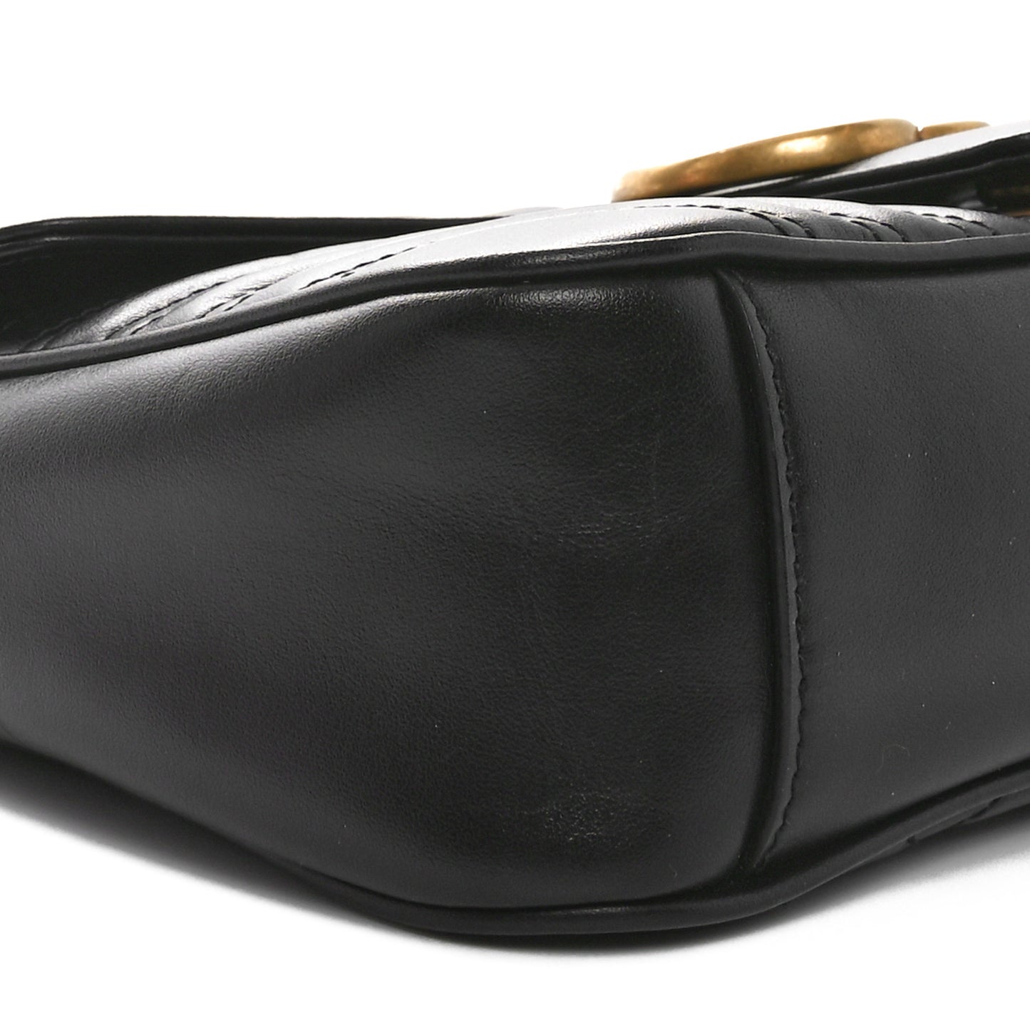 Calfskin Matelasse Small GG Marmont Shoulder Bag Black