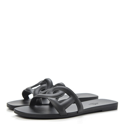 Hermes Rubber Aloha Sandals 38 Black 3 of 8
