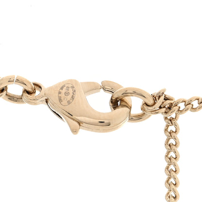Chanel Pearl Crystal CC Deer Long Necklace Gold Green 4 of 5
