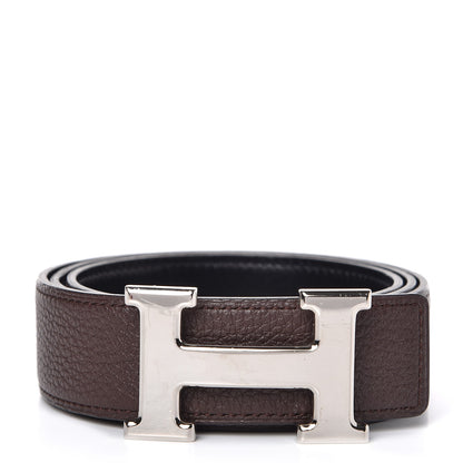 Hermes Box Togo 32mm H Belt 85 Black Chocolate 1 of 7
