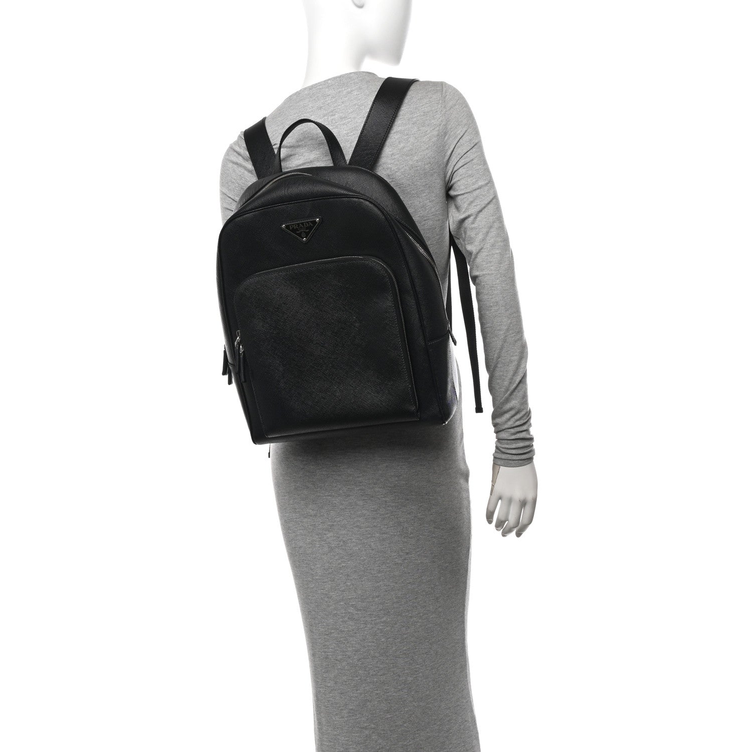 Prada Saffiano Backpack Black 2 of 12