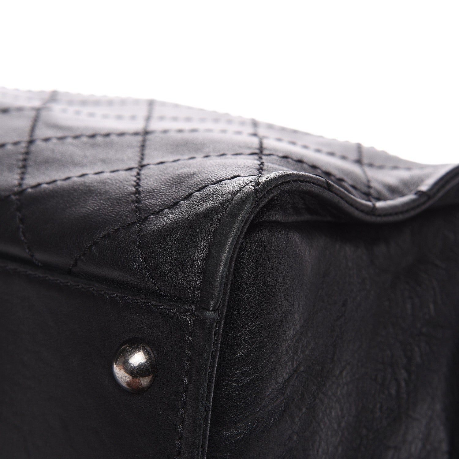 Chanel Calfskin Stitched Bowling Bag Black 12 of 13