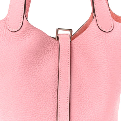 Hermes Taurillon Clemence Picotin Lock 18 PM Rose Sakura 8 of 12
