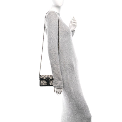 Gucci GG Supreme Monogram Textured Dollar Calfskin Super Mini Dionysus Shoulder Bag Beige Blue 2 of 11