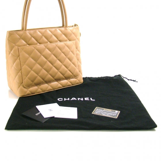 Chanel Caviar Quilted Medallion Tote Beige 3 of 11