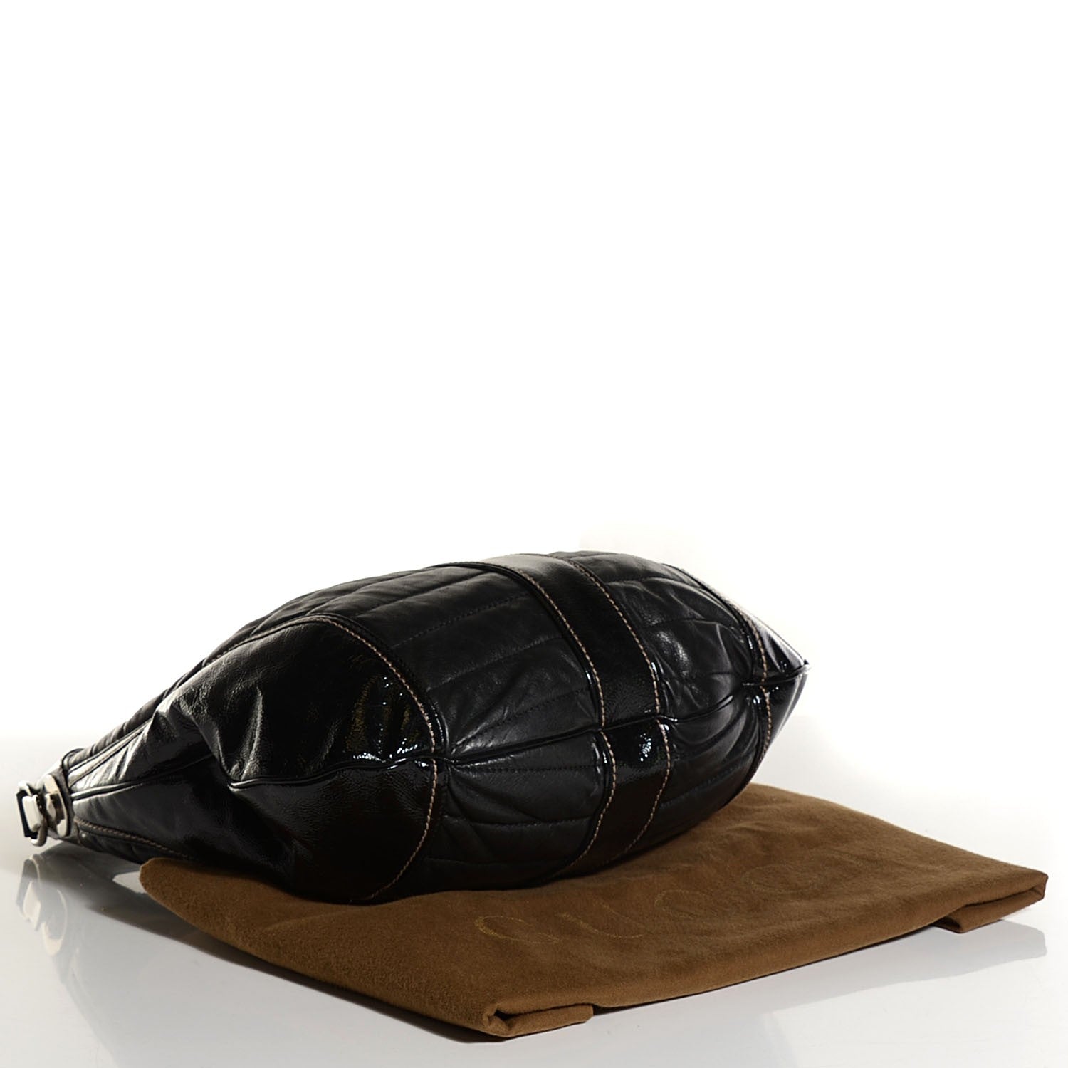 Gucci Patent Leather Medium Snow Glam Hobo Black 4 of 9