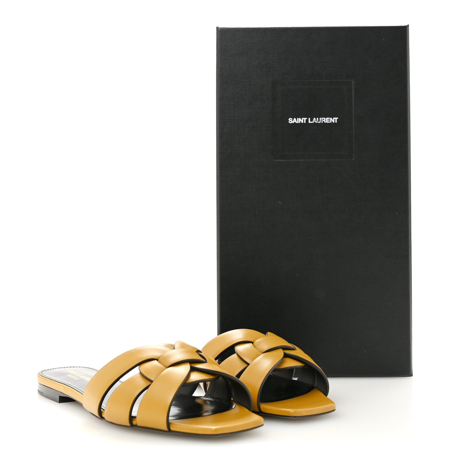 Saint Laurent Calfskin Nu Pied 05 Slide Sandals 36.5 Safari Khaki 10 of 10