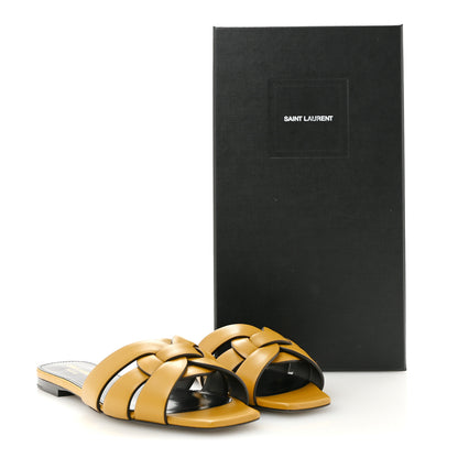 Saint Laurent Calfskin Nu Pied 05 Slide Sandals 36.5 Safari Khaki 10 of 10