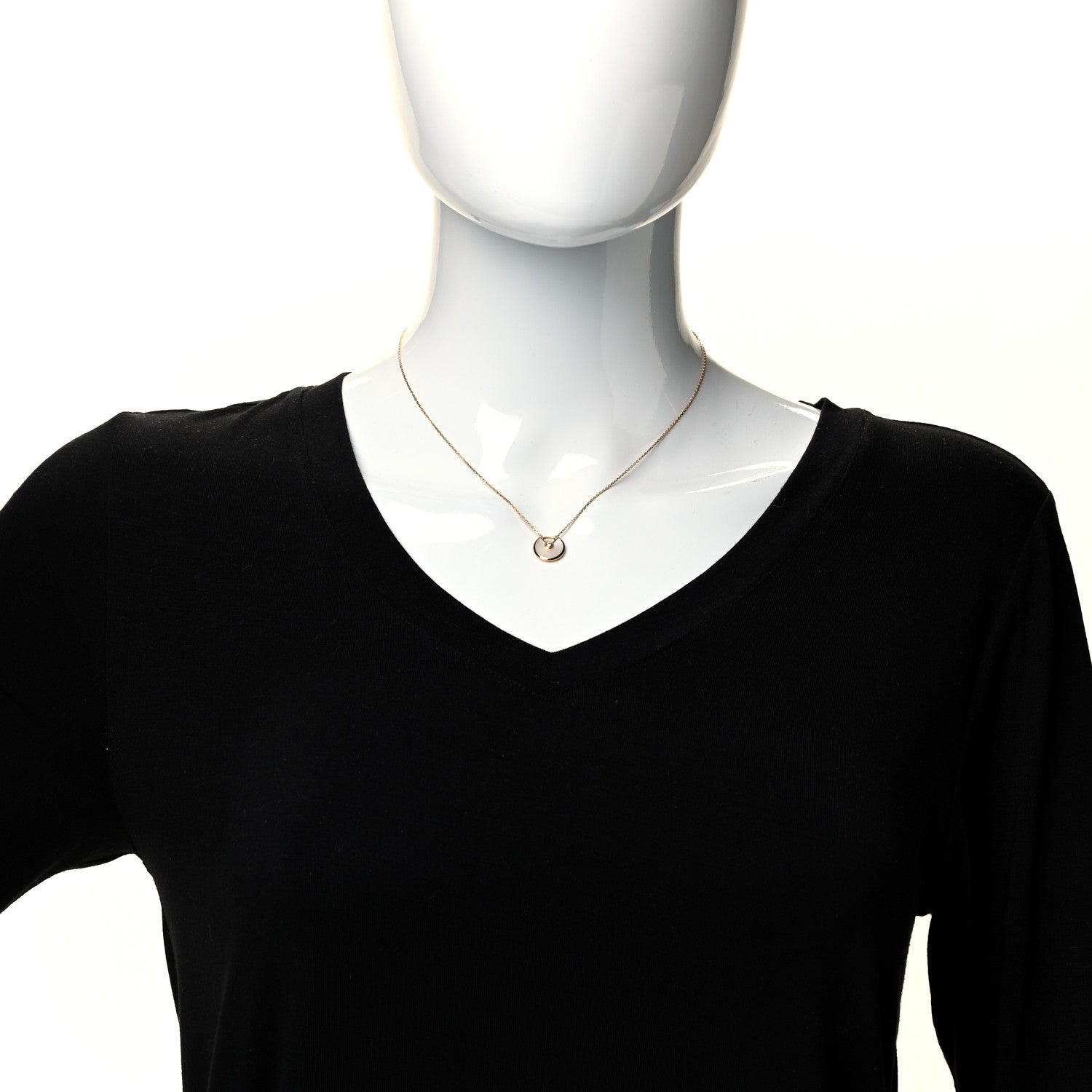 Cartier 18K Yellow Gold Diamond Mother of Pearl XS Amulette de Cartier Pendant Necklace 2 of 6
