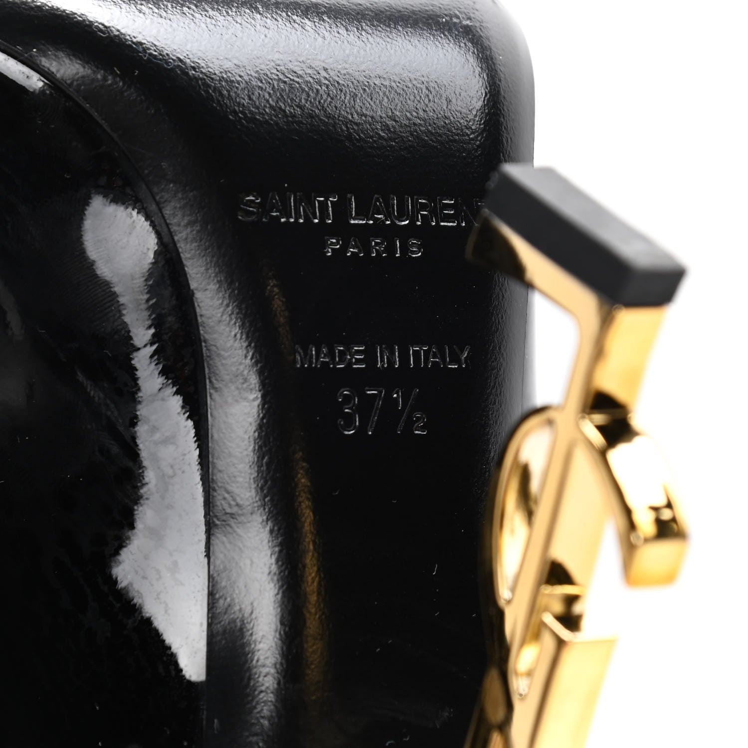 Saint Laurent Patent Opyum 110 Pumps 37.5 Black Gold 8 of 11