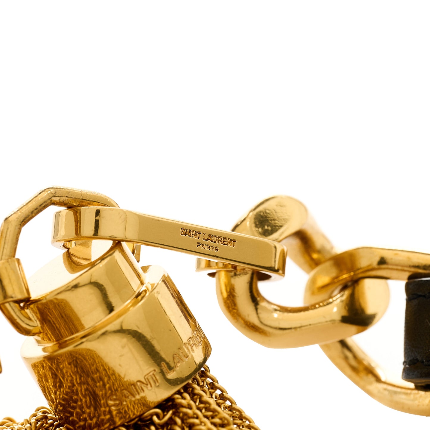 Calfskin Monogram Chain Tassel Belt M Black