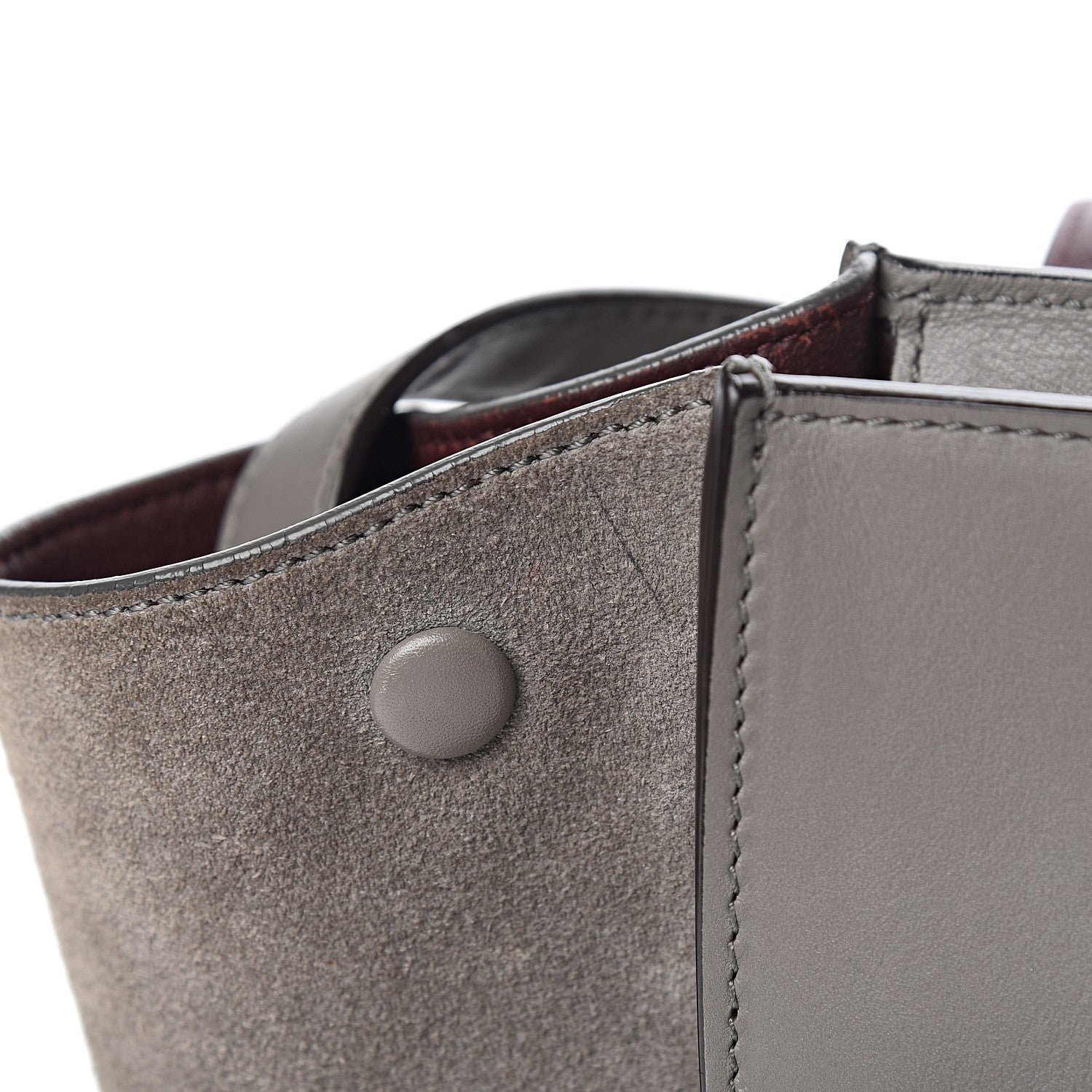 Celine Crocodile Embossed Nubuck Medium Trapeze Grey 7 of 12