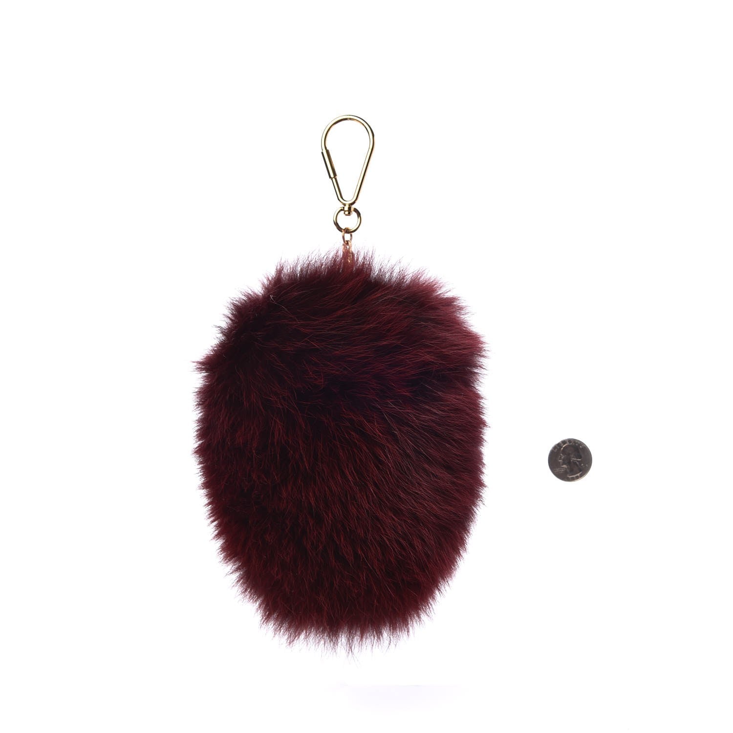 Louis Vuitton Fox Fur Fuzzy V Bag Charm Amarante 2 of 2