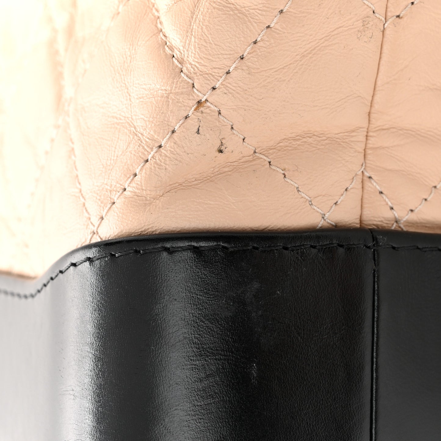 Aged Calfskin Quilted Small Gabrielle Hobo Beige Black