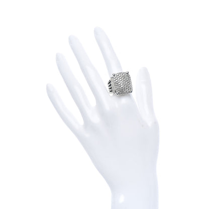 David Yurman Sterling Silver Diamond 20mm Wheaton Ring 54 7 2 of 5