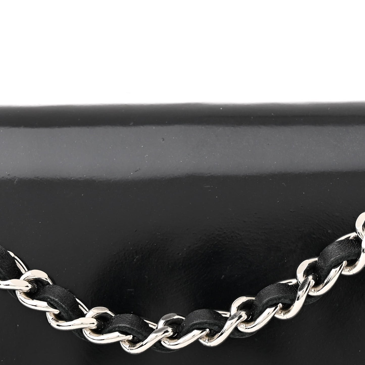 Glazed Calfskin Boy Wallet On Chain WOC Black