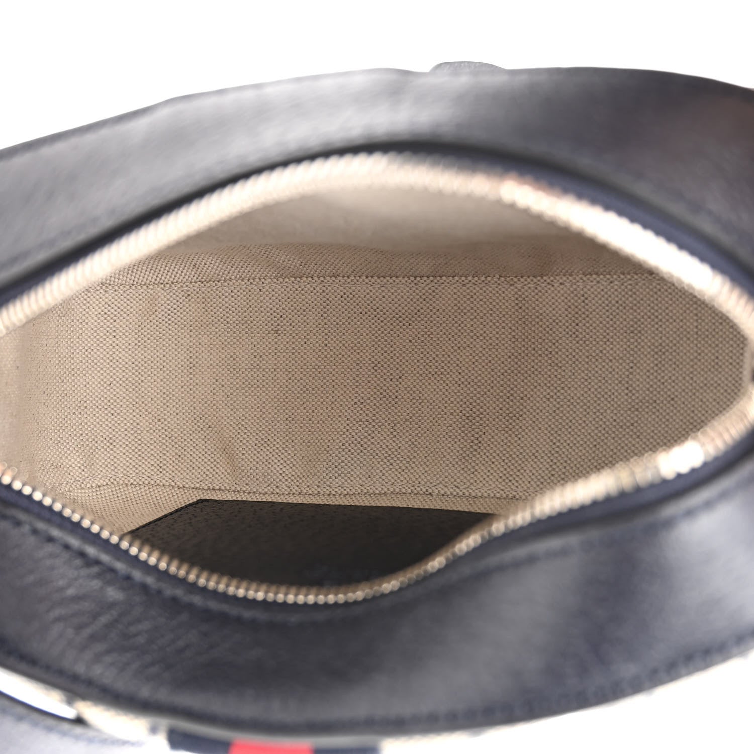 Gucci GG Supreme Monogram Textured Dollar Calfskin Web Small Ophidia Camera Bag Beige Blue 5 of 9