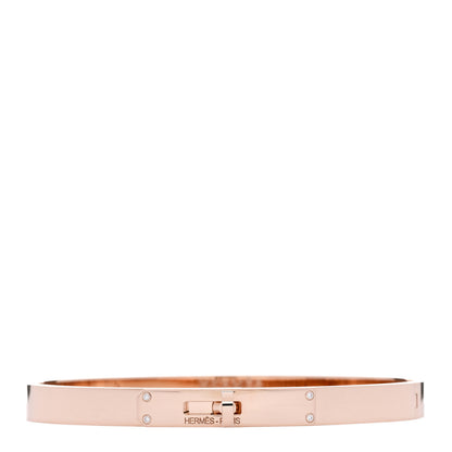 Hermes 18K Rose Gold Diamond PM Kelly Bracelet ST 1 of 5
