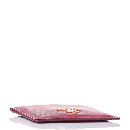 Prada Saffiano Metal Card Case Peonia 4 of 15