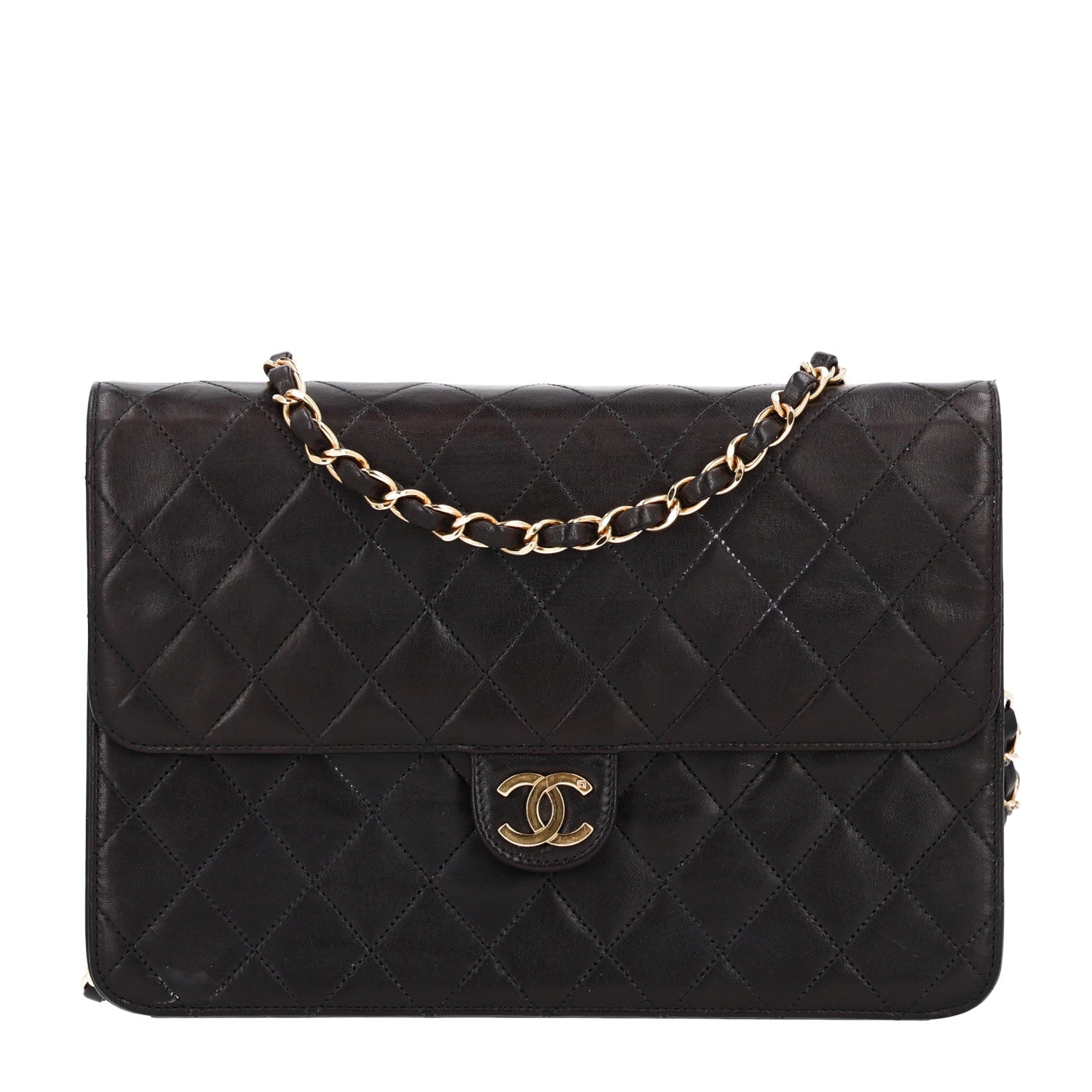 Chanel Lambskin Medium Double Flap Dark Brown 1 of 11