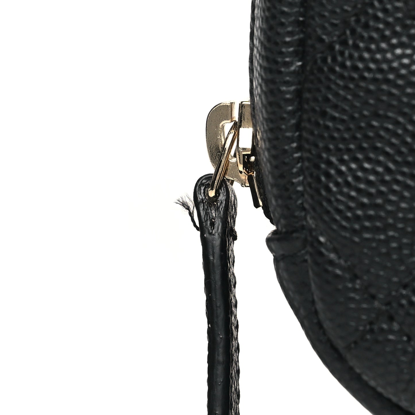 Caviar Quilted Small Curvy Pouch Cosmetic Case Black