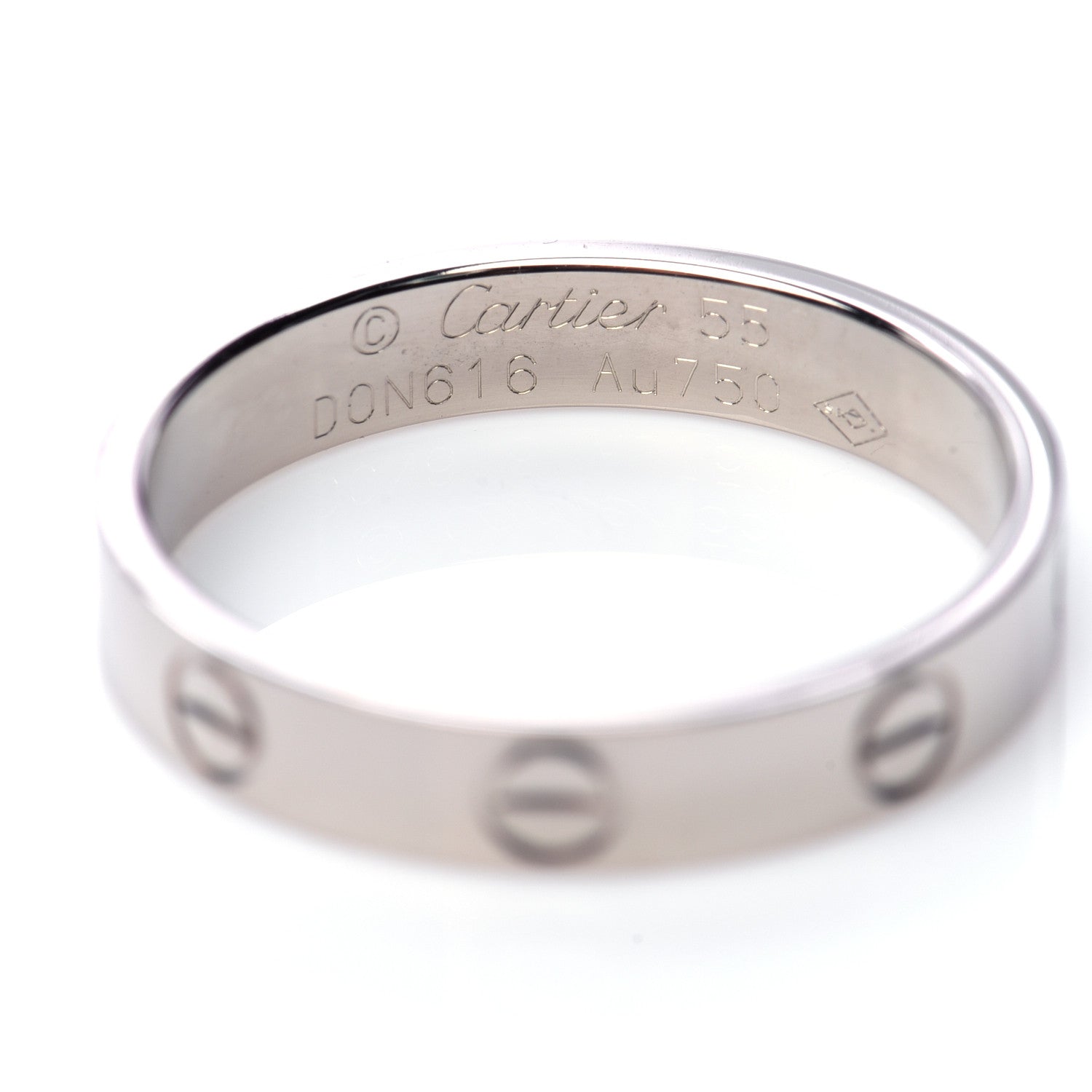 Cartier 18K White Gold 3.5mm LOVE Wedding Band Ring 55 7.25 5 of 6
