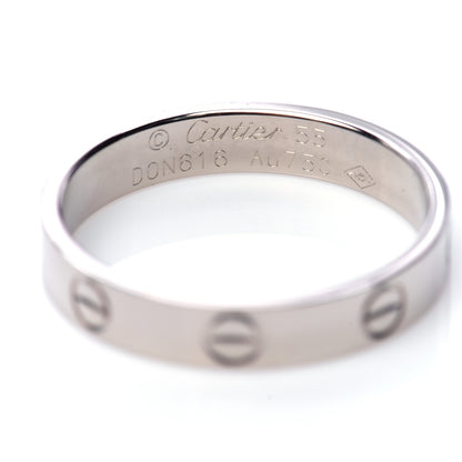 Cartier 18K White Gold 3.5mm LOVE Wedding Band Ring 55 7.25 5 of 6