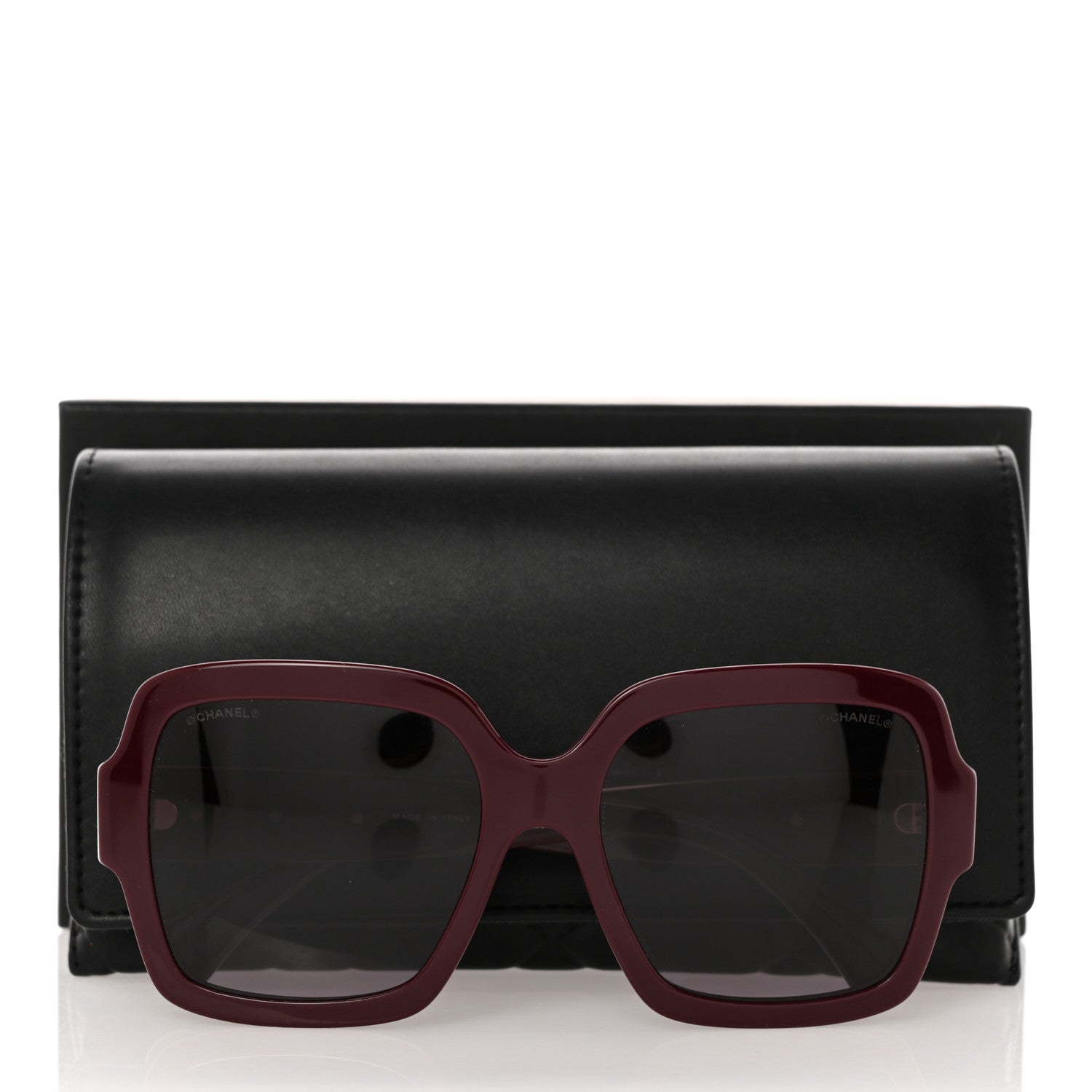 Chanel Acetate Charms Pearl Square Sunglasses 5479-A Burgundy 8 of 8