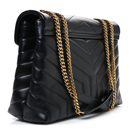 Saint Laurent Calfskin Y Quilted Monogram Medium Loulou Chain Satchel Black 3 of 10