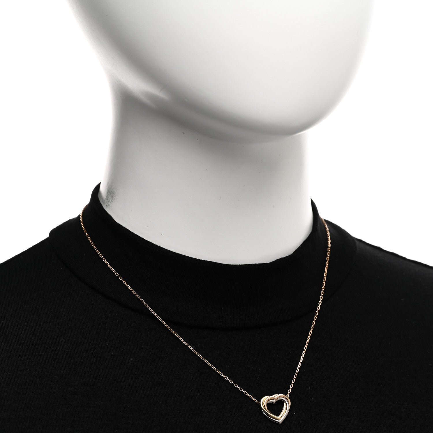 Cartier 18K Pink Yellow White Gold Trinity Heart Necklace 2 of 5