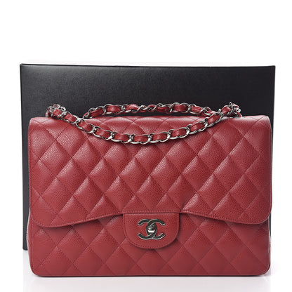 Chanel Caviar Quilted Jumbo Single Flap Red 11 of 11