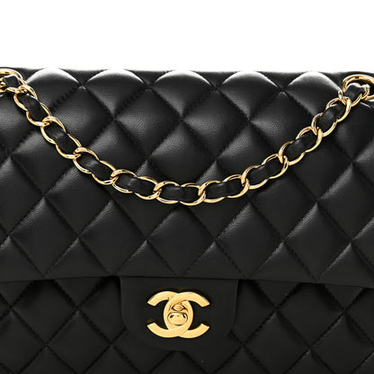 Chanel Lambskin Quilted Medium Double Flap Black 8 of 12
