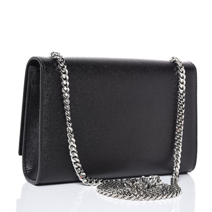 Saint Laurent Grain De Poudre Small Monogram Kate Satchel Black 3 of 6