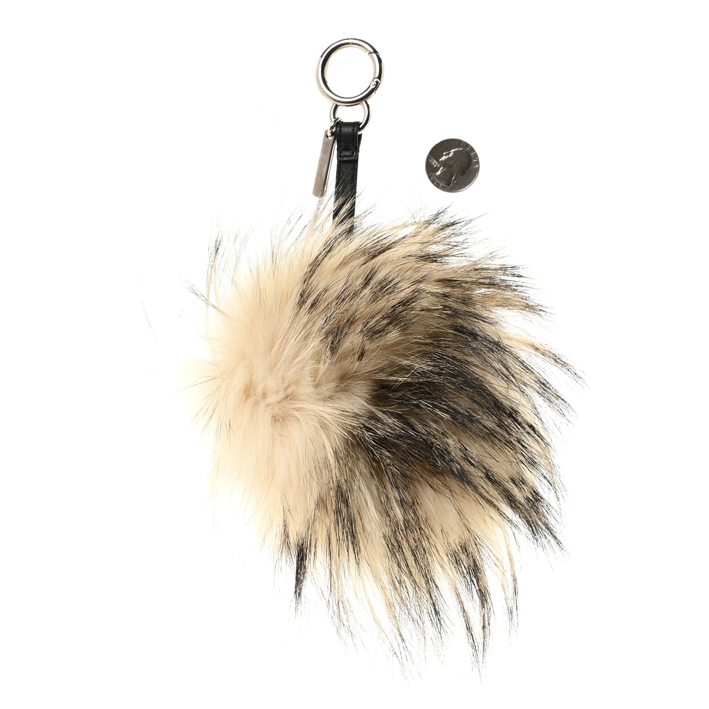 Vitello Flamingo Fox Fur Flurry Monster Bag Bug Cube Charm White