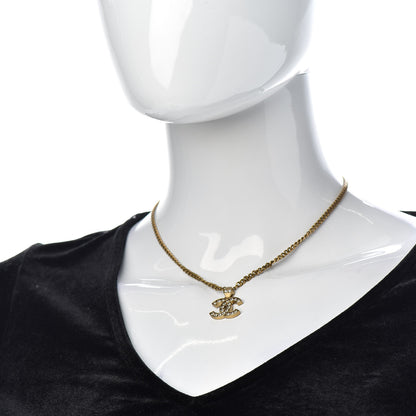 Chanel Crystal CC Pendant Necklace Gold 2 of 5