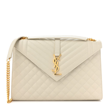 Saint Laurent Grain De Poudre Mixed Matelasse Large Triquilt Monogram Satchel Porcellana 1 of 14