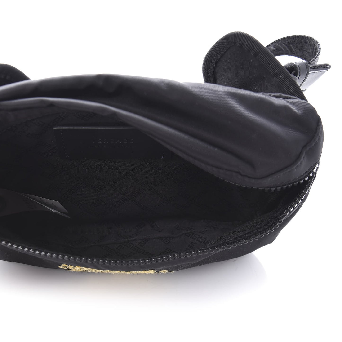 Nylon Embroidered Belt Bag Black