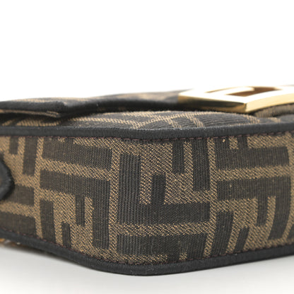 Fendi Fabric Jacquard FF 1974 Mini Baguette Tobacco Moro Black 6 of 11