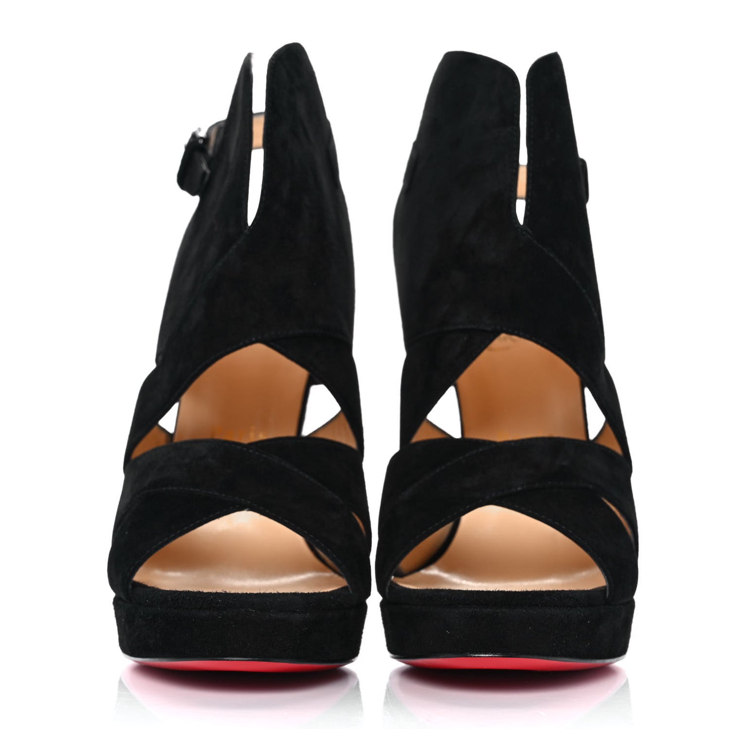 Suede Apron Lili 120 Pumps 40.5 Black