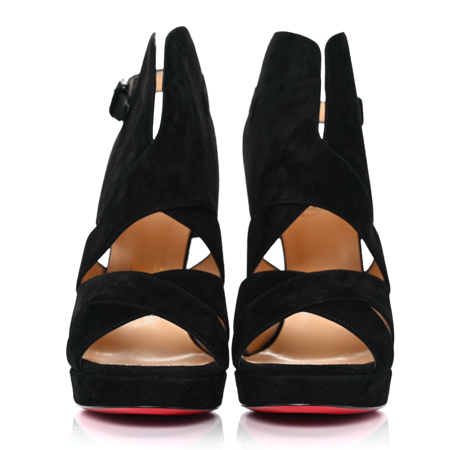 Christian Louboutin Suede Apron Lili 120 Pumps 40.5 Black 2 of 9