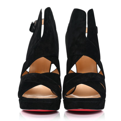 Christian Louboutin Suede Apron Lili 120 Pumps 40.5 Black 2 of 9