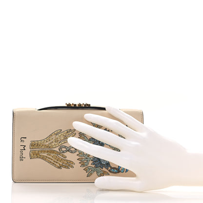 Christian Dior Lambskin Embroidered Le Monde Tarot Pouch Clutch Beige 3 of 7