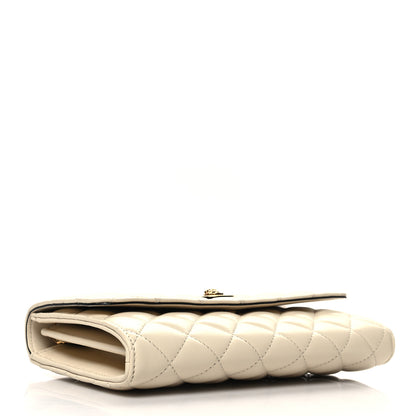 Versace Lambskin Quilted Medusa Wallet on Chain Crossbody Beige 4 of 9