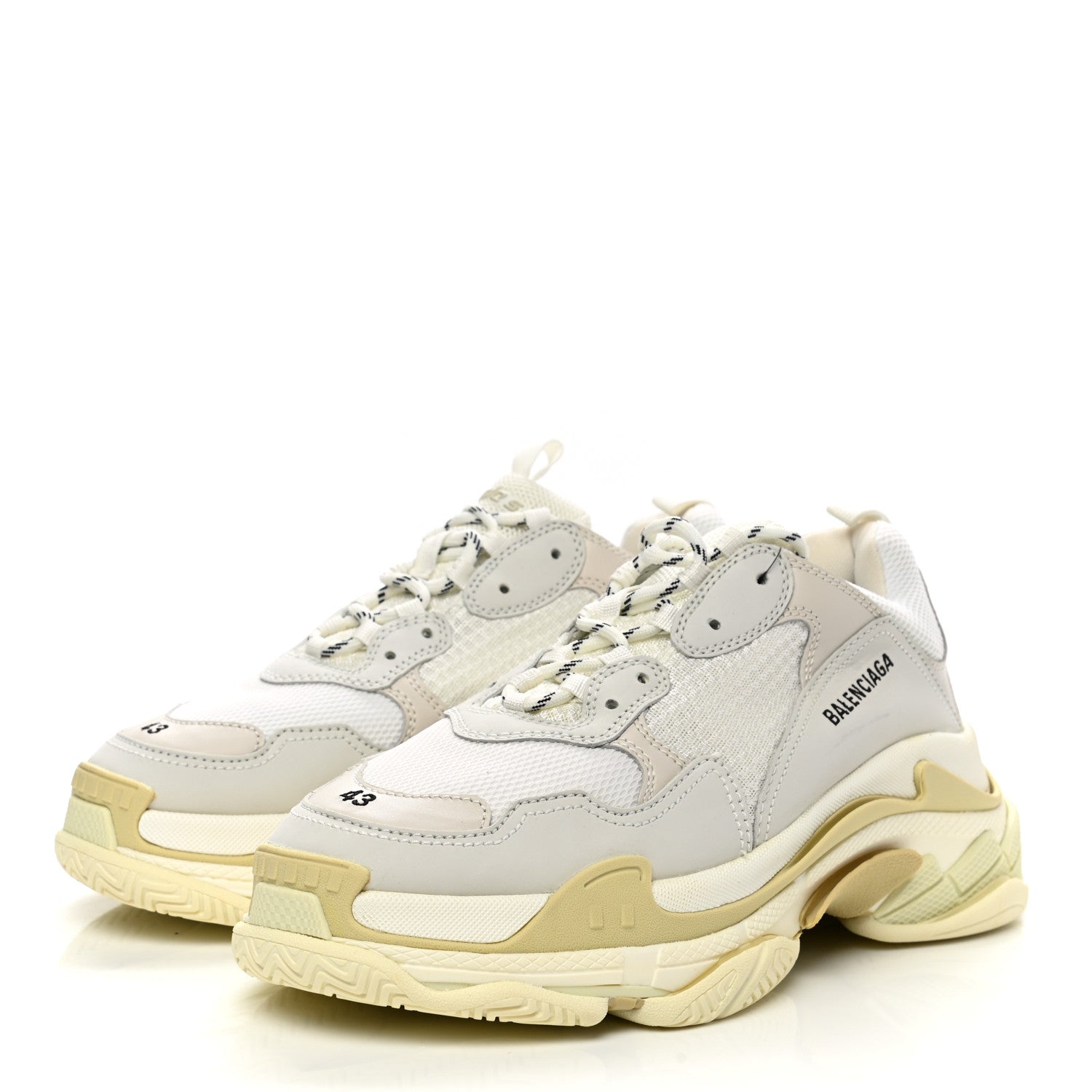Balenciaga Fabric Mesh Mens Triple S Sneakers 43 White 3 of 9