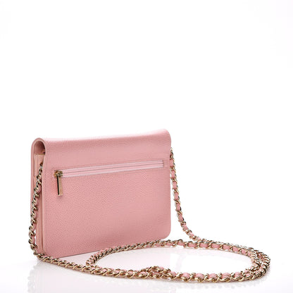 Chanel Caviar Timeless CC Wallet On Chain WOC Pink 3 of 8