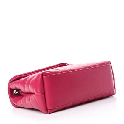 Saint Laurent Calfskin Y Quilted Monogram Small Loulou Chain Satchel Fresh Fuchsia 4 of 11