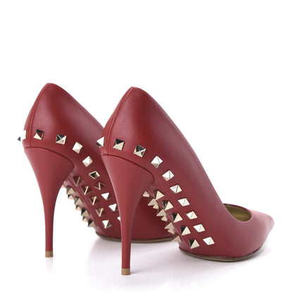 Valentino Garavani Nappa Rockstud Jaw Stud 100mm Pumps 37 Rosso Valentino 4 of 9