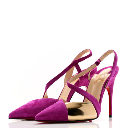 Christian Louboutin Veau Velours Platina 100 Pumps 39 Cassis 3 of 7
